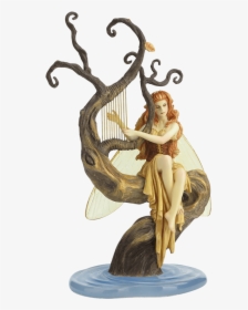 Firefly"s Song Fairy Statue - Fairy Playing Harp, HD Png Download, Free Download