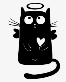 Black Cat Cute Png, Transparent Png, Free Download