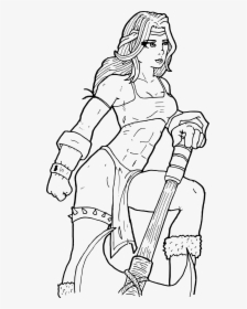 Muscle Woman Line Art, HD Png Download, Free Download