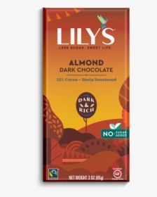 Almond Dark Chocolate - Lily's Extremely Dark Chocolate, HD Png Download, Free Download