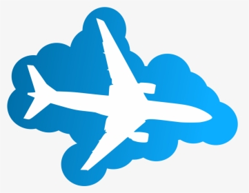 Transparent American Airlines Clipart - Airplane With Clouds Clipart, HD Png Download, Free Download