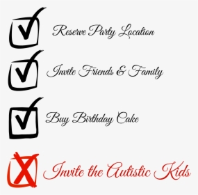 Autism Misunderstood - Not Invited, HD Png Download, Free Download