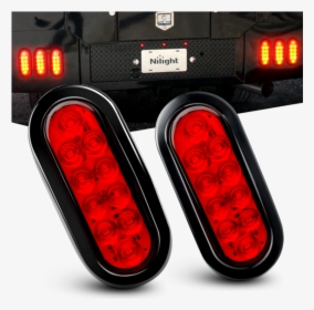 Partsam 2 Pcs 6 Inch Red Oval Led Trailer Tail Lights - Flush Mount Led Tail Lights, HD Png Download, Free Download