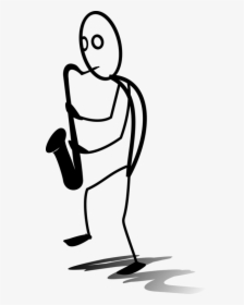 Art,monochrome Photography,monochrome - Stick Man Playing Instrument, HD Png Download, Free Download
