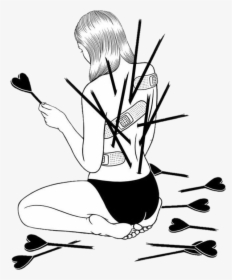 Sad Heartbroken Tumblr Blackandwhite Depression Drawing Hd Png - tumblr whatsapp icon roblox aesthetic icon