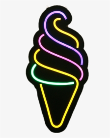 Ice Cream Neon Sign , Png Download - Neon Ice Cream Cone, Transparent Png, Free Download