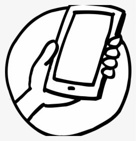 Transparent Hand Holding Cell Phone Png - Easy Drawing Of A Phone, Png Download, Free Download