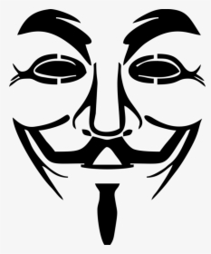 Line Art,head,art - Guy Fawkes Mask, HD Png Download, Free Download