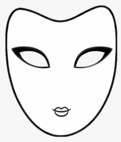 Mask Whiteandblack Outline Colorsheet Carnival, HD Png Download, Free Download