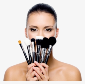 Model With Makeup Brushes, HD Png Download, Free Download