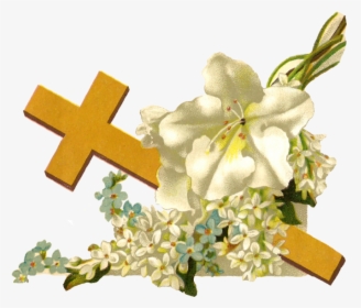 Cross With Flower Png, Transparent Png, Free Download