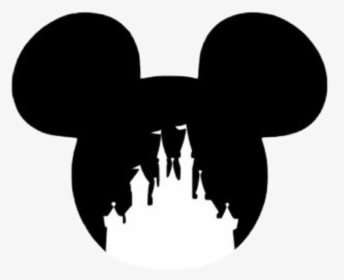 #mickeymouse #disney #mickey #disneycastle #silhouette - Mickey Ears With Castle, HD Png Download, Free Download