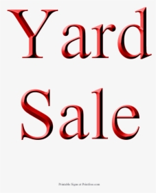 Yard Sale Sign, Red - Yard Sale Sign, HD Png Download, Free Download