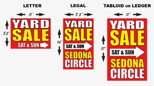 What Size Yard Sale Sign - Graphic Design, HD Png Download, Free Download