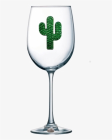 Cactus Jeweled Stemmed Wine Glass - Wine Glass With Pearl, HD Png Download, Free Download