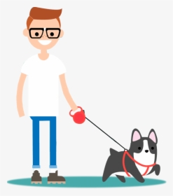 How Long Should You Walk Your Dog Every Day - Cartoon Dog Walker Dog Walking, HD Png Download, Free Download