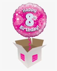 Happy 8th Birthday Pink Holograpic - Happy Birthday Balloon 7, HD Png Download, Free Download