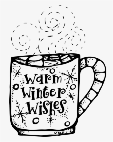 Melonheadz Warm Winter Wishes - Black And White Winter Clip Art, HD Png Download, Free Download