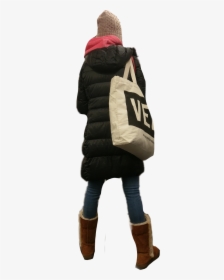 #people #backside #backview #winter #girl #coat #standing - Hood, HD Png Download, Free Download