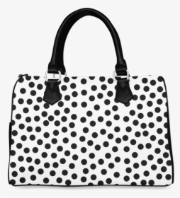 Black Polka Dot Design Boston Handbag - Katoen Zwart Wit Dots, HD Png Download, Free Download