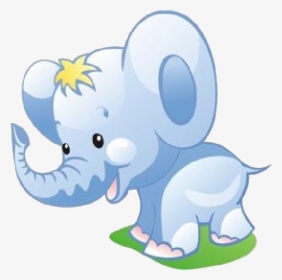 Baby Elephant Cartoon Clipart - Baby Blue Elephant Clipart, HD Png Download, Free Download