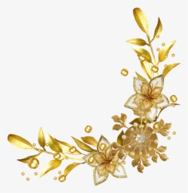 Gold Flower Frame Png, Transparent Png, Free Download