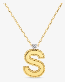 Roberto Coin Block Letter Pendant "s" - Letter Pendant Gold Block, HD Png Download, Free Download
