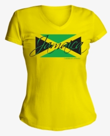 Jamaica Flag Tshirt , Png Download - Woman Jamaica T Shirt, Transparent Png, Free Download