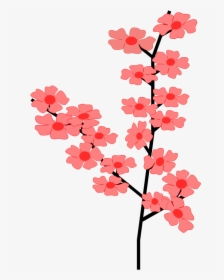 Flowers Sakura 2 Svg Clip Arts - Sakura Flower Vector, HD Png Download, Free Download