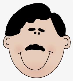 Father Cartoon Black Hair , Png Download - Man Face With Mustache Clipart, Transparent Png, Free Download