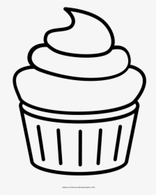 Transparent Halloween Cupcakes Clipart - Transparent Outline Cupcake Clipart, HD Png Download, Free Download