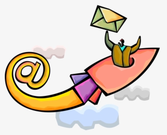 Vector Illustration Of Webmail Email Rocketship With, HD Png Download, Free Download