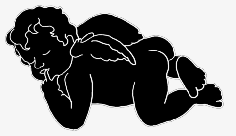 Little Sleeping Angel Silhouette Png - Silhouette, Transparent Png, Free Download