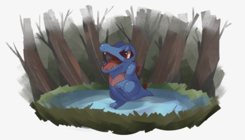 Totodile Personal Pond Commission - Cartoon, HD Png Download, Free Download