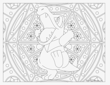 #158 Totodile Pokemon Coloring Page - Pokemon Mandala Coloring Pages, HD Png Download, Free Download