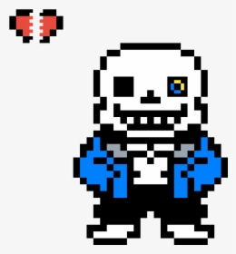 Sans With Glowing Eye And Soul - Sans Sprite Png, Transparent Png, Free Download