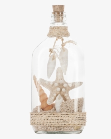 Shells In Bottle & Knobby Star - Glass Bottle, HD Png Download, Free Download