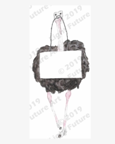 Fancy Watercolor Ostrich With Sign - Handbag, HD Png Download, Free Download