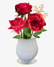 Beautiful Roses, Red Roses, Clip Art, Vase, Creations, - Red Flower Vase Png, Transparent Png, Free Download