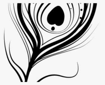 Peacock Design Black And White - Peacock Feather Vector Png, Transparent Png, Free Download