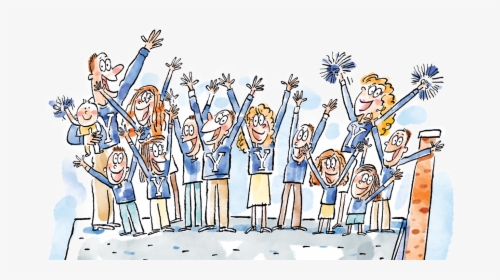 Cheering Family Cartoon, HD Png Download, Free Download
