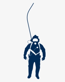 Commercial Diving Blue Abyss - Deep Sea Diver Silhouette, HD Png Download, Free Download