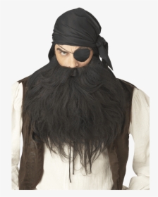 Black Pirate Beard And Moustache - Pirate Beard, HD Png Download, Free Download