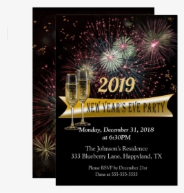 New Year"s Eve Fireworks Party Invitation - New Year Fireworks Invitation, HD Png Download, Free Download