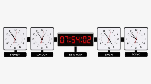 Digital Clock With Time Zones, HD Png Download, Free Download