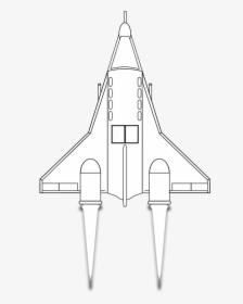 Spaceship Clipart Chicken Invader - Space Ship Art Black And White, HD Png Download, Free Download