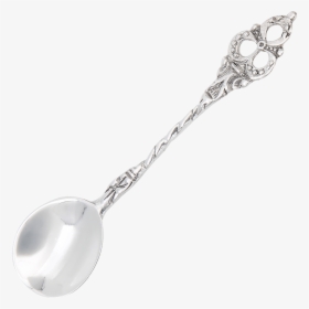 Sterling Silver Ornate Salt Spoon - Spoon, HD Png Download, Free Download