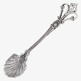 Sterling Silver Floral Salt Spoon - Whisk, HD Png Download, Free Download