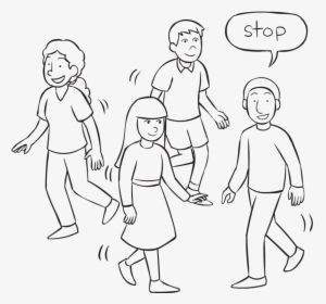 Back Four People Moving About An Area With One Person - Walk And Stop Game, HD Png Download, Free Download