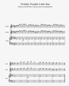 Twinkle Twinkle Little Star Sheet Music 1 Of 1 Pages - Twinkle Twinkle Accompaniment Piano, HD Png Download, Free Download
